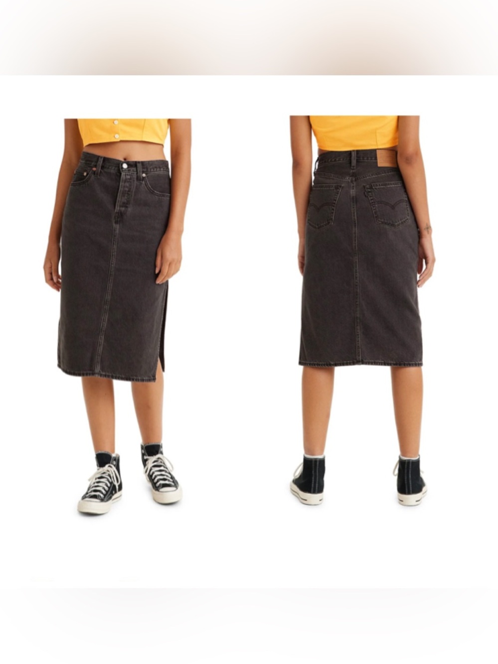 NWT Levi's Side Slit Denim Maxi Skirt Size 29